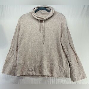 Orvis Sweatshirt Womens XS Cream Textured Cowl Neck Pullover Long Sleeve